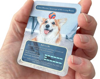 Custom Metal Pet Trading Card, Personalized Dog TCG Photo Keepsake, Cat Lover Gift