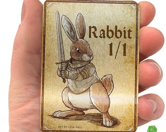 Token konijn: aangepaste MTG Metal Art-kaart