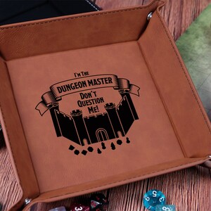 I&#39;m The Dungeon Master Dice Tray | Foldable Leather Dice Tray for Role Playing Lovers | DnD Accessories | Dungeons And Dragons Enthusiasts