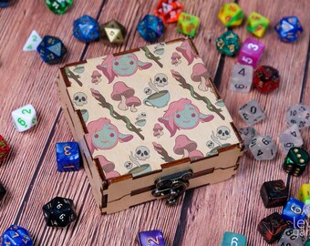 Caduceus Dice Box | Dungeons and Dragons Themed Dice Case | Dice Holder | Dice Vault | DnD Accessories | Dice Tray | DnD Gifts | Wood Box