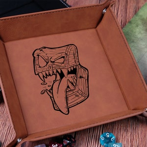 Mimic Chest Leatherette Dice Tray: Foldable DnD Gaming Accessory