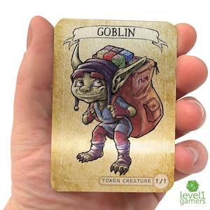 Goblin-Token: Magische Metallkarte: MTG Proxy Art