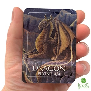Tarjeta mágica de ficha de metal de dragón / Diseño de proxy dibujado a mano, prensado a mano sobre tarjeta de aluminio / Regalos para fans de Magic: The Gathering