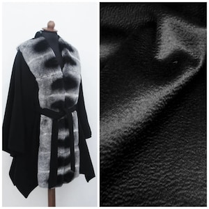 Cashmere Black Rex Rabbit Fur Free Size Poncho Cape Winter Accessory