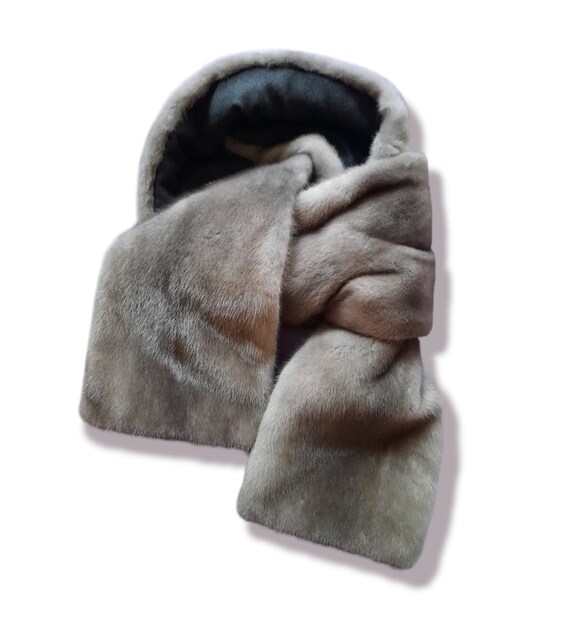 Blue Iris Mink Fur Cashmere Warm Elegant Long Scarf Stole  display picture 1