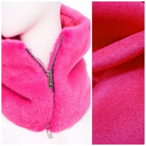 Mink Fur Cashmere Multi color Snood Collar with Zip