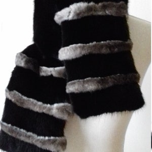 New Collection Genuine Mink Fur Orilag Fur Black Men Women Soft Light Warm Elegant Long Scarf Accessories Gift