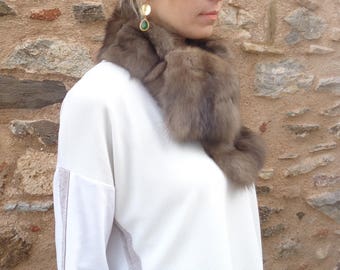 Fabulous Genuine Sable Fur New Collection Men Women Soft Light Warm Luxurious Elegant Long Scarf Accessories Gift