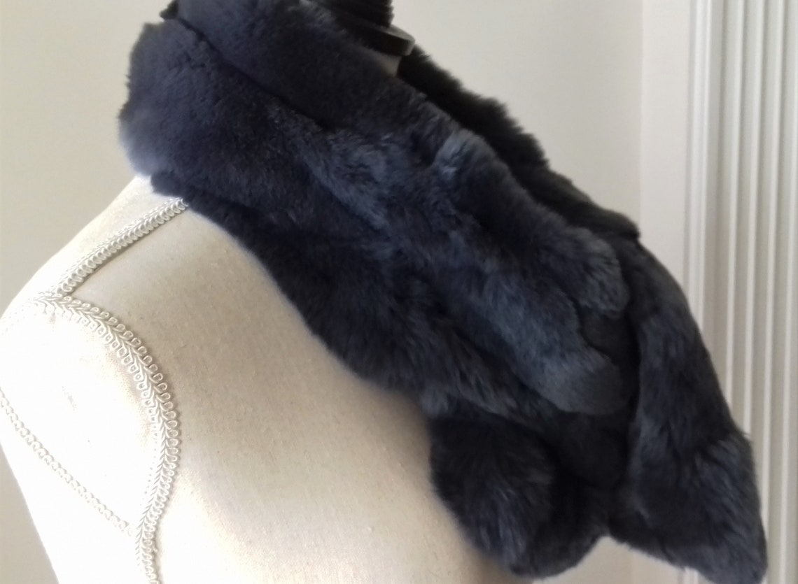 Rex Rabbit Fur Dark Gray Ladies Warm Ultra Soft Light Winter | Etsy