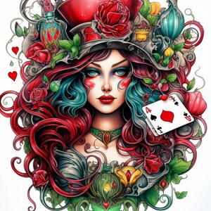 Wunderland Queen OF Hearts , Digitale Downloads , Alice im Wunderland