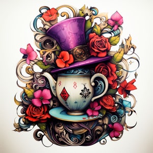Wonderland Unique  Art, Alice In Wonderland Theme , Beautiful Captivating Pieces , Mad Hatter Madness ,Colourful Creation, Wall Decor , nice