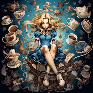 Alice im Wunderland digitaler Download Digitaldrucke Unikat-Digitaldrucke