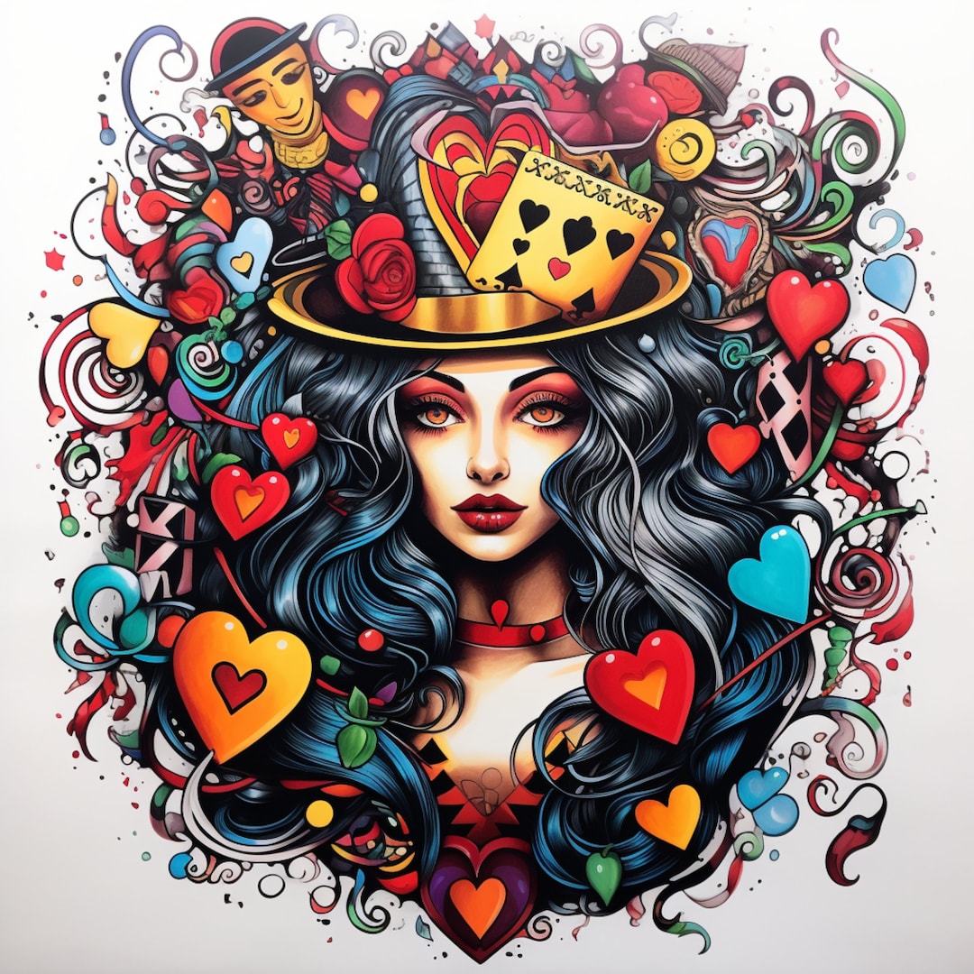 Alice in Wonderland Queen of Hearts Digital Prints Alice in Wonderland