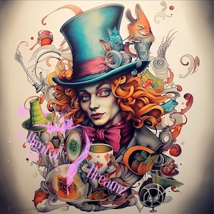 Alice In Wonderland, Digital Designs , Instant Prints , Mad Hatter , Chesire Cat, Home Decor , Wall Art ,Wonderland, Digital Download