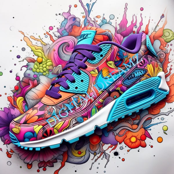 Unique sneaker art, air max, sneakers, poster, digital art, digital artwork, printable decor, print, digital print, art print, pop art