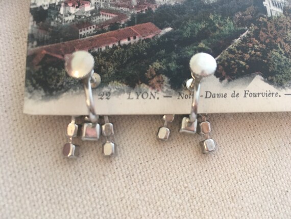 Vintage mid-century rhinestone earrings jewelry l… - image 6