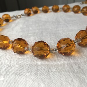 Mid-century Necklace Vintage Cut Glass Faceted Brown Bead - Etsy