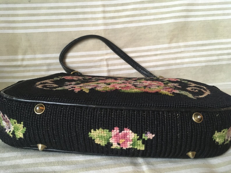 Vintage Needlepoint Wool Purse bag Etsy