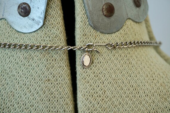 Mid-century rhinestone choker necklace silver ton… - image 6