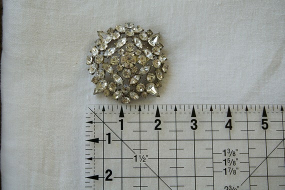Garne rhinestone brooch pin 40's-60's Glam signed… - image 1