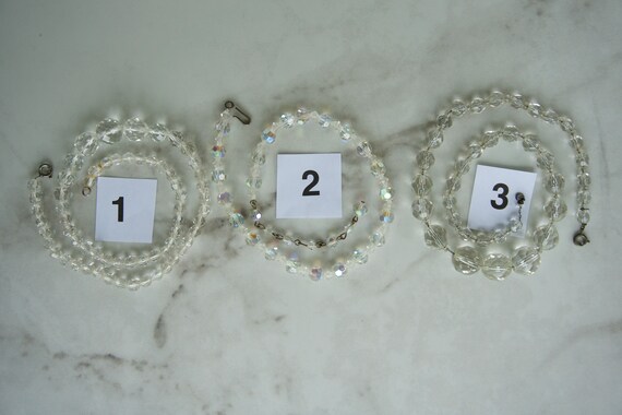 Lot of 3 Vintage crystal necklace bridesmaid wedd… - image 2