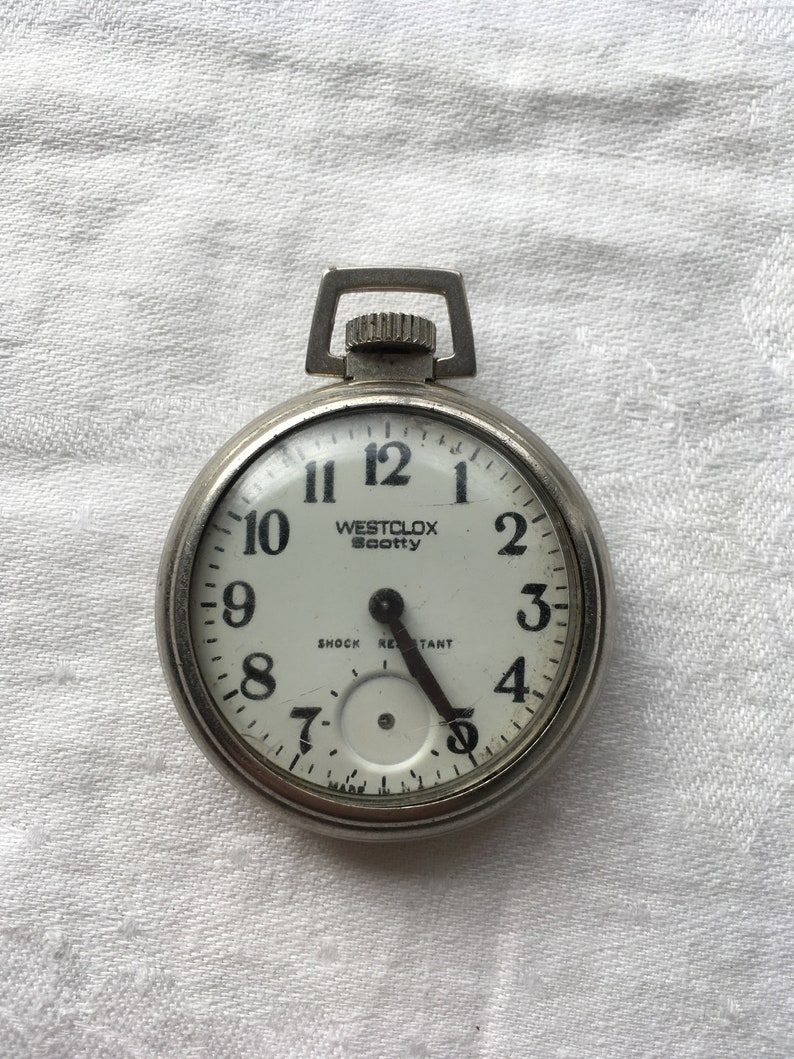 Westclox Scotty vintage pocket watch 1950's ticks but | Etsy