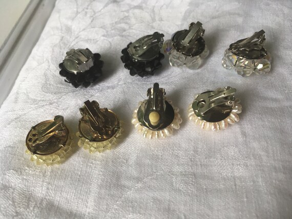 Vintage earring lot retro cluster clip earrings p… - image 8