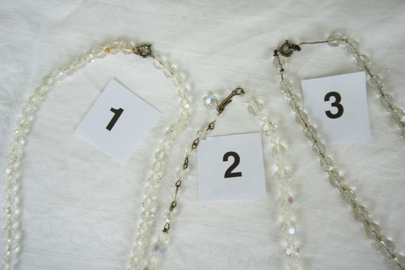 Lot of 3 Vintage crystal necklace bridesmaid wedd… - image 4