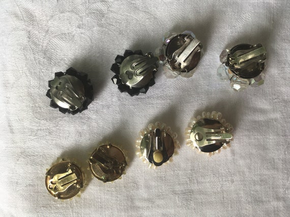 Vintage earring lot retro cluster clip earrings p… - image 7