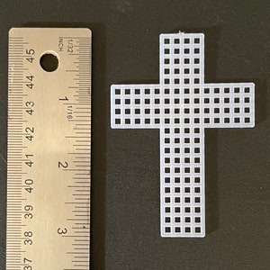 Set of 10 Cross Plastic Canvas 3”x2.5” 7 Mesh