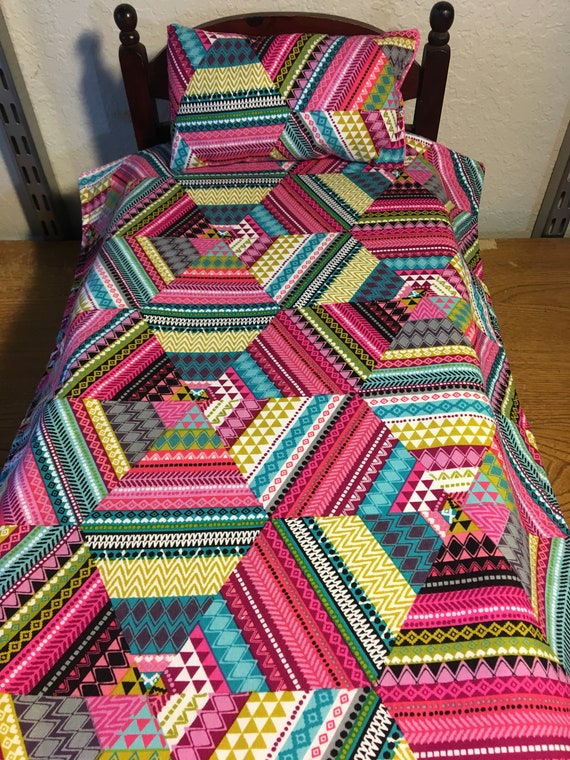 SALE American Girl Doll Handmade in the USA 2 piece Doll Bedding 18 Inches Doll Comforter 1 Pillow Reversible Blanket Our Generation Etsy