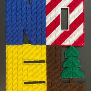 Plastic Canvas Noel Sign Handmade in the USA Christmas Plastic Canvas