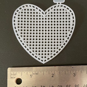 Set of 10 Plastic Canvas Heart 3” (7.5cm) 7 Mesh