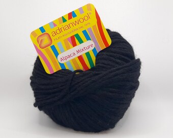 Andrianwool Alpaca Mixture Yarn | 50g Ball | Black (Color 304)