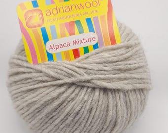 Andrianwool Alpaca Mixture Yarn | 50g Ball | Light Grey (Color 302)