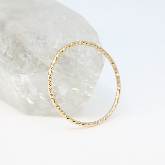 Dainty Sparkle Twist Ring 14K Gold Filled Ring Water Safe Gold Ring Non Tarnish Jewelry Promise Ring Alternative Engagement Ring