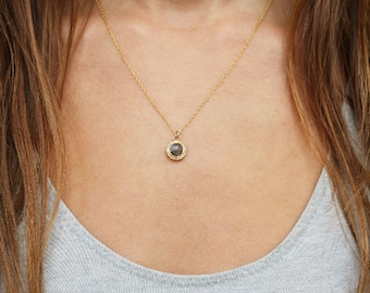 Black Rutilated Quartz Necklace, Solstice Necklace, Protection Crystal Jewelry, Statement Necklace, Gemstone Necklace, Gift for Her