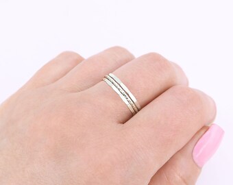 Dainty Silver Ring Trio, Sterling Silver Rings, Non Tarnish Jewelry, Best Friend Gift, Stacking Rings