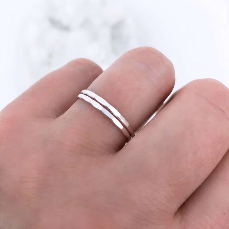 Dainty Silver Hammered Stacking Ring Hypoallergenic Stacking Ring Dainty Silver Jewelry Sterling Silver Ring Minimalist Silver Ring