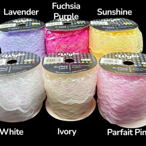 Wyla Iridescent Ruffle Lace Trim 2.4" Wide 4 Yards per Spool