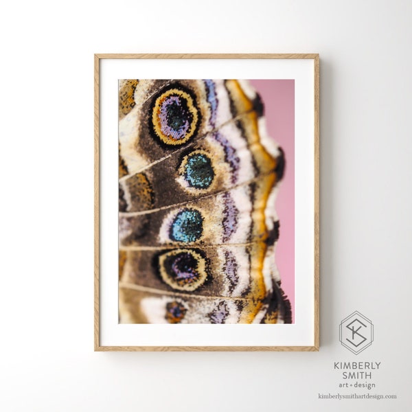 Painted Lady Butterfly Pixels - Macro Fine Art Photo Print, Metal, Canvas, Gift Inspiring Minimal Nature Garden Large Wall Art, Nursery Zen