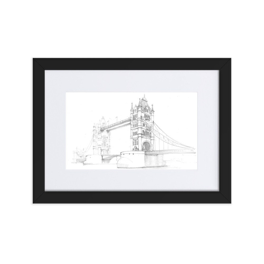 London Pencil Sketch England Art Print Tower Bridge Poster / Etsy