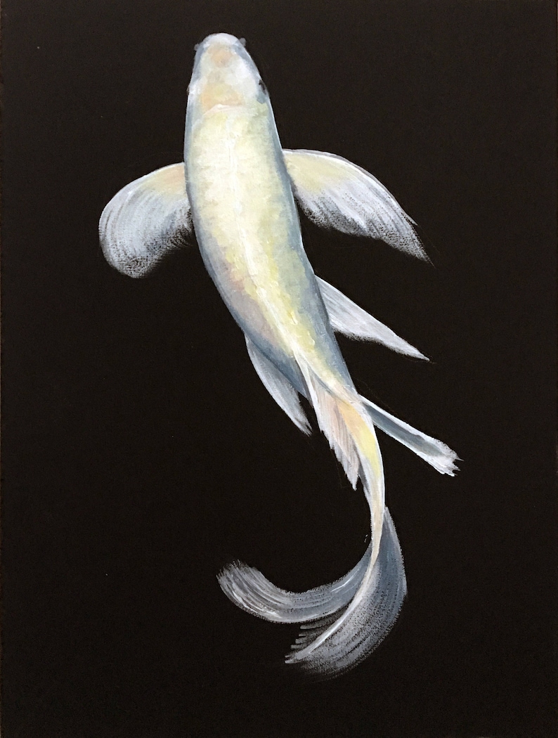 Original acrylic painting beautiful fish Fish painting Koi Etsy