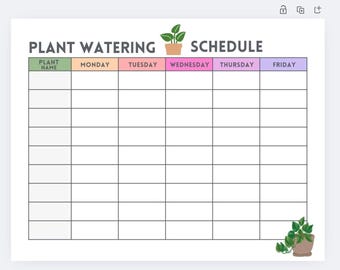 Printable Plant Watering Schedule | Houseplant Care Tracker (PDF)
