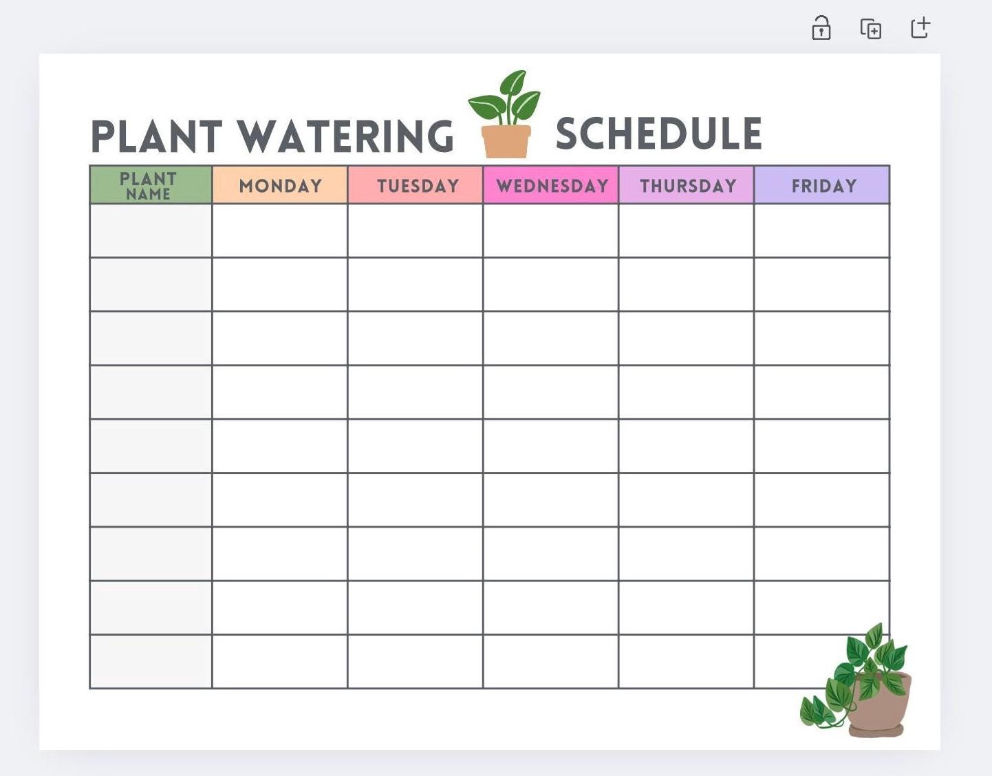 Watering Roster Printable Plant Watering Schedule | Houseplant Care Tracker (PDF) - Etsy