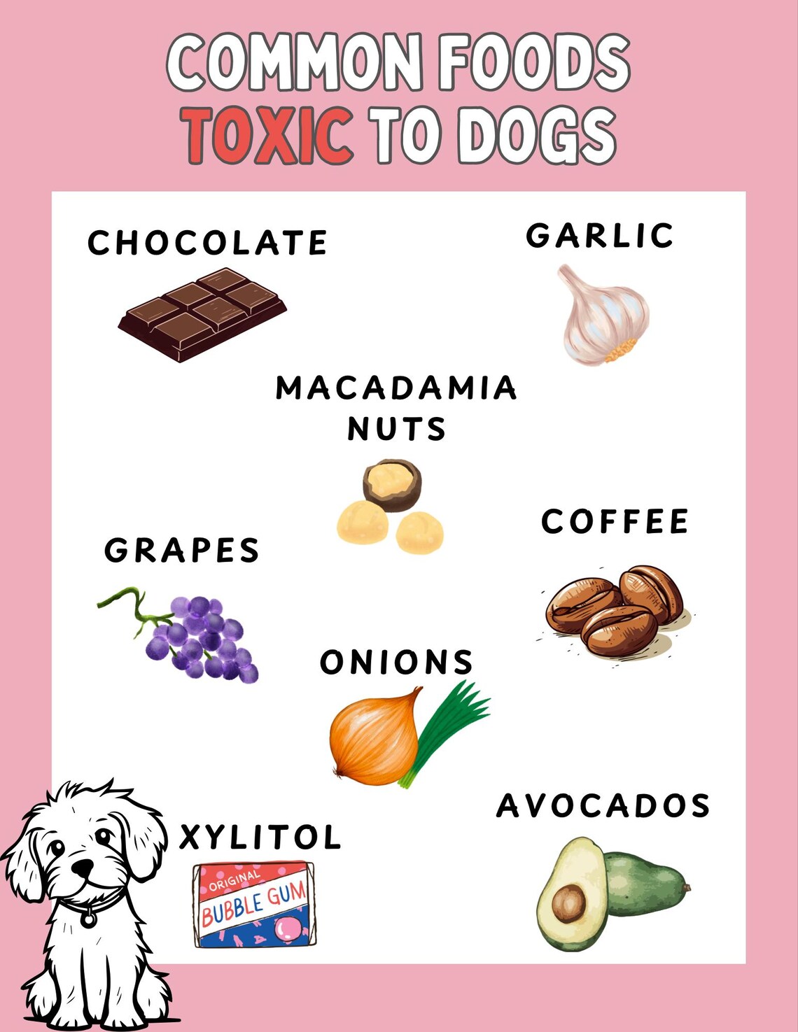 Dog Safe Food List, Unsafe Food Chart for Puppies and Dogs, Avoid Human ...