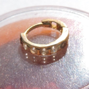 Anillo de nariz indio 1 pieza 22 kt oro macizo natural anillo de nariz nariz Bali aro de nariz