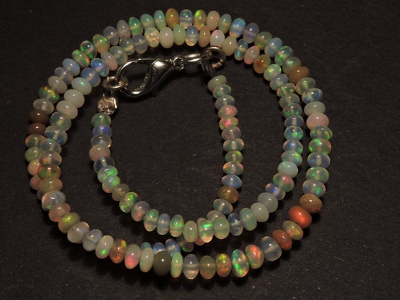 14 Inches Strand Natural Ethiopian Welo Fire Opal Gemstone Beads Fire Opal Fire Insane Beads Size 3-4 MM