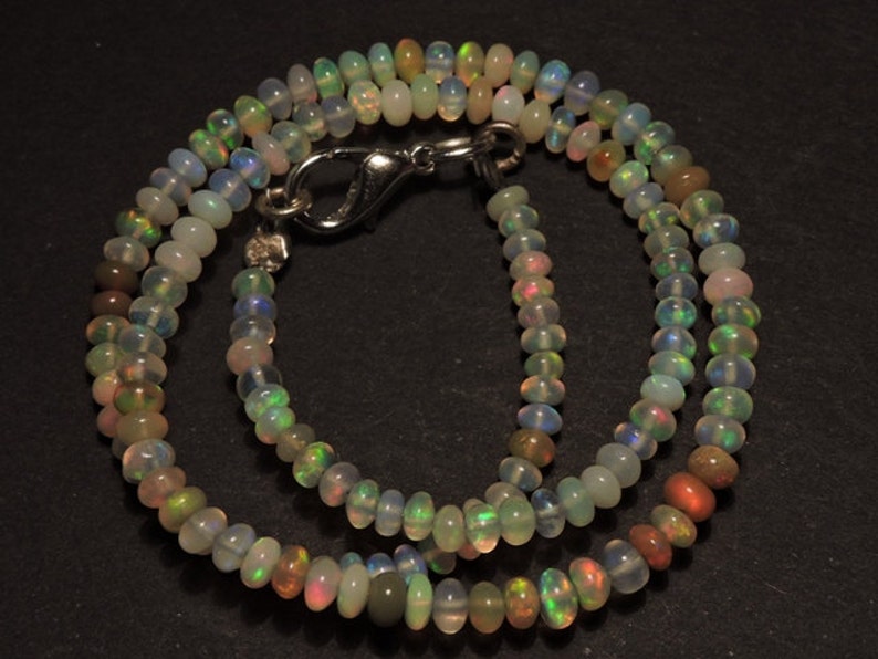 14 Inches Strand Natural Ethiopian Welo Fire Opal Gemstone Beads Fire Opal Fire Insane Beads Size 3-4 MM