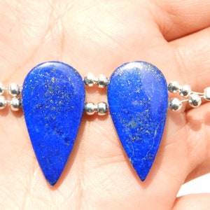 Lapis Lazuli Pear/Smooth Polished Double Drilled PearBeads Undyed Afghanistan Lapis Lazuli Pear Beads Size 27X14 MM